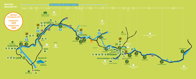 Übersicht zu den Flussabschnitten der Salza